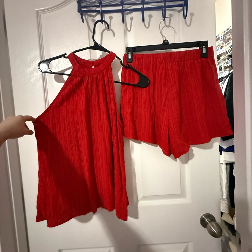 Vibrant Red Women's Halter Top